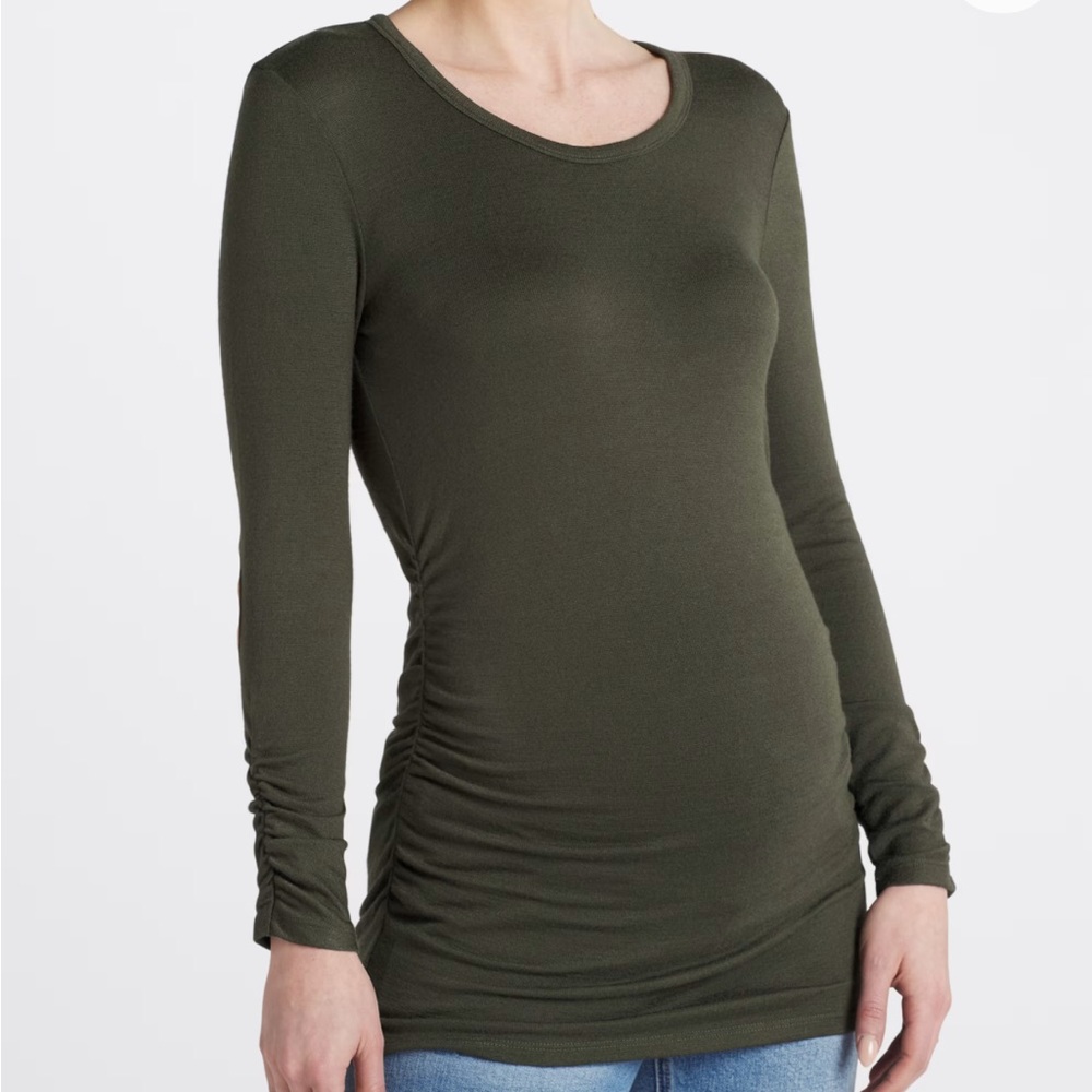 Market & Spruce Maternity Elbow Patch Knit Top